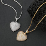 Micro Pave Cubic Zircon Heart Pendant Necklace Party Gift