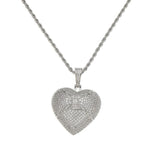 Micro Pave Cubic Zircon Heart Pendant Necklace Party Gift