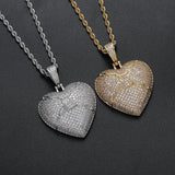 Micro Pave Cubic Zircon Heart Pendant Necklace Party Gift