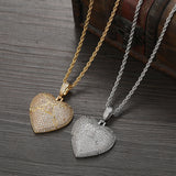Micro Pave Cubic Zircon Heart Pendant Necklace Party Gift