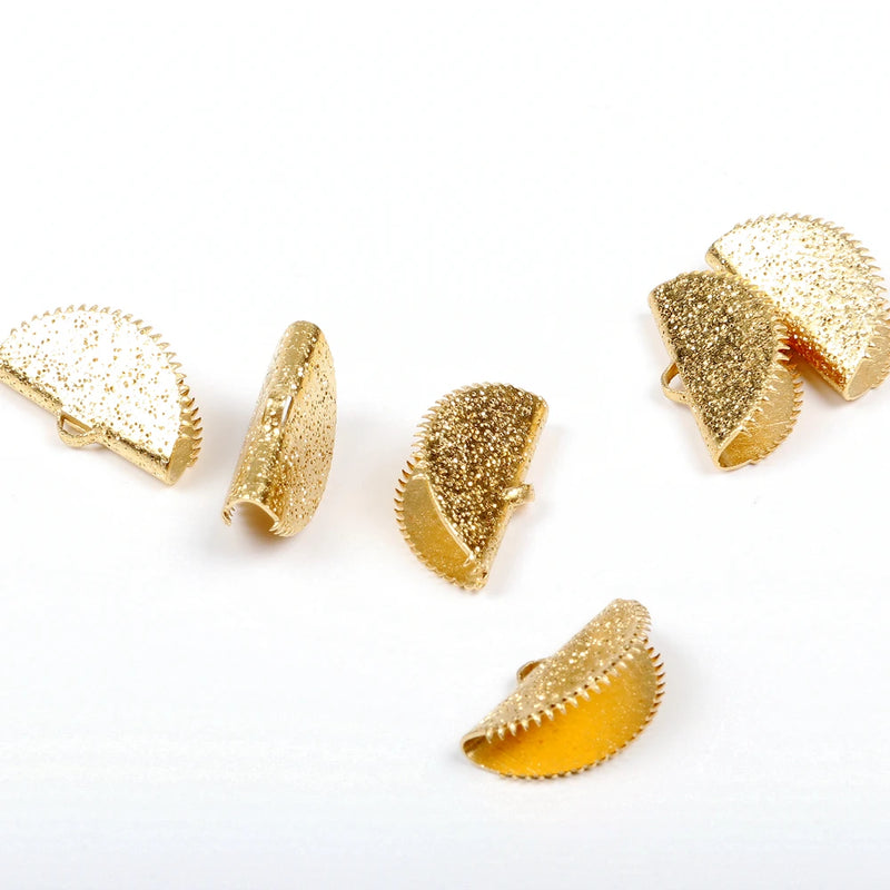 Brass Ribbon Crimps Findings For DIY Jewelry Making