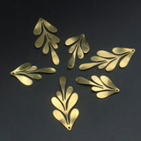 Brass Glossy Forest Leaf Charm Pendant for DIY Bracelet Necklace