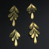 Brass Glossy Forest Leaf Charm Pendant for DIY Bracelet Necklace