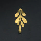 Brass Glossy Forest Leaf Charm Pendant for DIY Bracelet Necklace