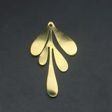 Brass Glossy Forest Leaf Charm Pendant for DIY Bracelet Necklace