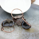 Agates Druzy Geode Pendants, Natural Quartz Crystal Necklace Charms