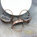 Agates Druzy Geode Pendants, Natural Quartz Crystal Necklace Charms
