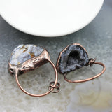 Agates Druzy Geode Pendants, Natural Quartz Crystal Necklace Charms