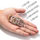 Brass Titanium Zirconium Stainless Steel Key Rings Keychains for Men
