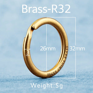 Brass Titanium Zirconium Stainless Steel Key Rings Keychains for Men