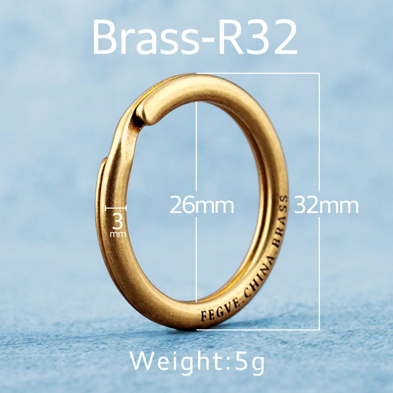 Brass Titanium Zirconium Stainless Steel Key Rings Keychains for Men
