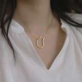 18K Brass Geo U Shape Necklace Japan Style Party Show Runway Gown