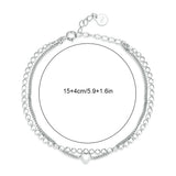 Brass Women Dual Layer Bracelet Heart Shape Replacement Style Mirror Polished