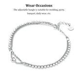 Brass Women Dual Layer Bracelet Heart Shape Replacement Style Mirror Polished