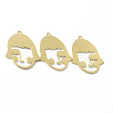 Brass Accessories Single Hole Short Hair Face Earring Pendant DIY Material