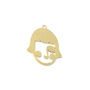 Brass Accessories Single Hole Short Hair Face Earring Pendant DIY Material