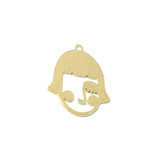 Brass Accessories Single Hole Short Hair Face Earring Pendant DIY Material