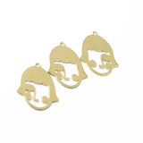 Brass Accessories Single Hole Short Hair Face Earring Pendant DIY Material