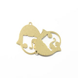 Brass Accessories Single Hole Short Hair Face Earring Pendant DIY Material