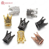 Brass Zircon Crown Spacer Beads Jewelry Findings Accessories
