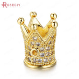 Brass Zircon Crown Spacer Beads Jewelry Findings Accessories