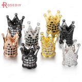 Brass Zircon Crown Spacer Beads Jewelry Findings Accessories