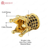Brass Zircon Crown Spacer Beads Jewelry Findings Accessories