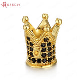 Brass Zircon Crown Spacer Beads Jewelry Findings Accessories