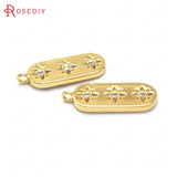 Brass and Zircon Charms Pendants for Jewelry Making