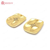 Brass and Zircon Charms Pendants for Jewelry Making