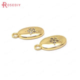 Brass and Zircon Charms Pendants for Jewelry Making