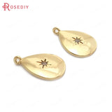 Brass and Zircon Charms Pendants for Jewelry Making