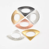 Brushed Brass Hollow Fan Shape DIY Earrings Necklace Pendant