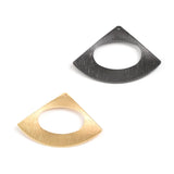 Brushed Brass Hollow Fan Shape DIY Earrings Necklace Pendant