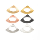 Brushed Brass Hollow Fan Shape DIY Earrings Necklace Pendant