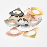 Brushed Brass Hollow Fan Shape DIY Earrings Necklace Pendant