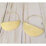 Half Circle Hoop Earrings - Geometric Minimalist Tribal Jewelry