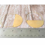 Half Circle Hoop Earrings - Geometric Minimalist Tribal Jewelry
