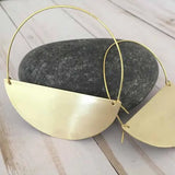 Half Circle Hoop Earrings - Geometric Minimalist Tribal Jewelry