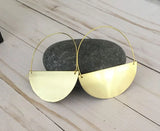 Half Circle Hoop Earrings - Geometric Minimalist Tribal Jewelry