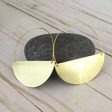 Half Circle Hoop Earrings - Geometric Minimalist Tribal Jewelry