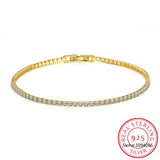 Brass Clear CZ Chain Tennis Bracelet for Women Girls