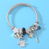 Stainless Steel Opal Letter Love Bracelet Bangle Women Accessories