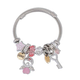 Stainless Steel Opal Letter Love Bracelet Bangle Women Accessories