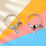 Stainless Steel Opal Letter Love Bracelet Bangle Women Accessories