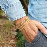 Brazil Natural Rutilated Quartz Round Beads Bracelet Men Women Crystal Gem Reiki