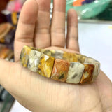 Brazil Crazy Lace Agate Stone Beads Bracelet Natural Gemstone Bangle