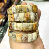 Brazil Crazy Lace Agate Stone Beads Bracelet Natural Gemstone Bangle