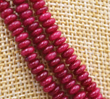 Brazil Ruby Beads Necklace 3 Rows 2X4mm