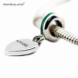 Brazil Heart Flag Charm 925 Silver Beads For Jewelry Making